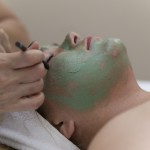 Applying a facial mask spa