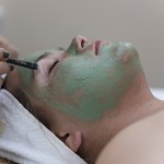 Applying a facial mask picture
