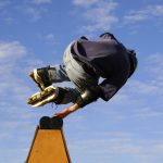 Kids on skate boards royalty free pictures