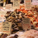 Fresh seafood for sale at the seafood market