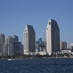 San Diego City Skyline california boats sailing royalty free