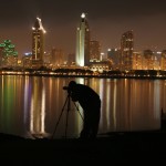Photographer Taking Night Photo of San Diego